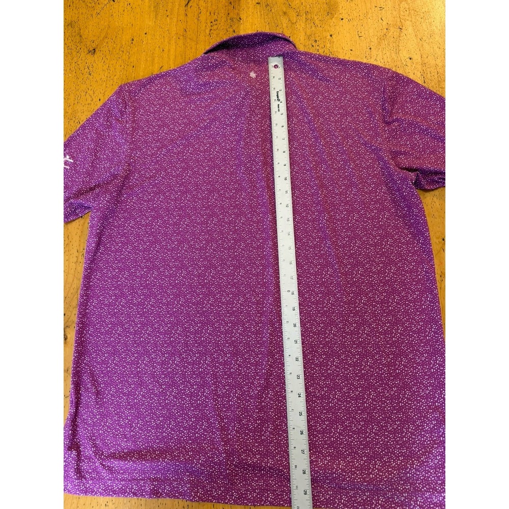 Turtleson Polo Mens Large Purple Geometric All Over Performance Golf - Picture 8 of 9